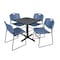 Cain Cain Square Table & Chair Set, Wood, Metal, Polypropylene Top TB3030GY44BE - alternate 1